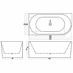 Ванна акриловая CeruttiSPA AMI CT10090 170х75 белая купить в интернет-магазине Sanbest