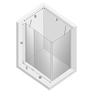 Душевой уголок NEW TRENDY NEW SOLEO K-0708 110x120 стекло прозрачное/профиль хром купить в интернет-магазине Sanbest