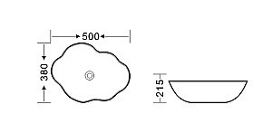Раковина накладная Bronze de Luxe 50 1395 черная матовая купить в интернет-магазине Sanbest