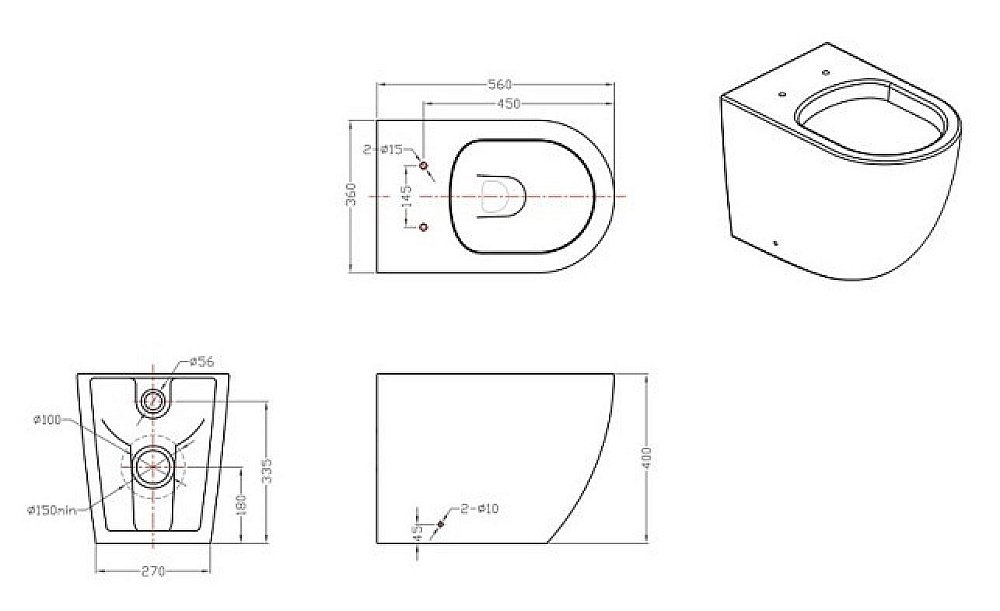Унитаз приставной Bravat GINA C01011W-ENG с крышкой микролифт купить в интернет-магазине Sanbest