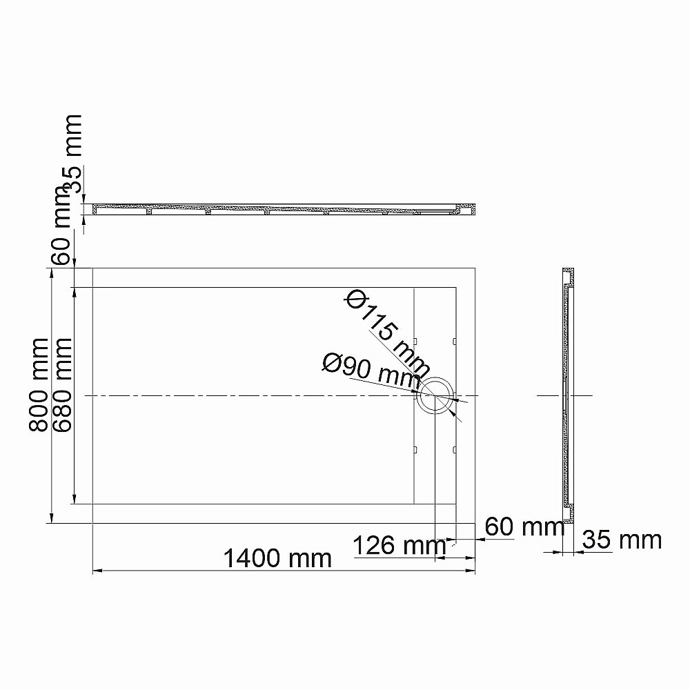 Душевой поддон WasserKRAFT Mindel 85T35 140х90 купить в интернет-магазине Sanbest