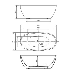 Ванна акриловая Vincea VBT-404 170x85 белая купить в интернет-магазине Sanbest