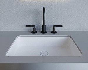 Раковина врезная снизу столешницы Salini MAREA 09 1802209M 54,5 из искусственного камня S-Stone, белая матовая купить в интернет-магазине Sanbest