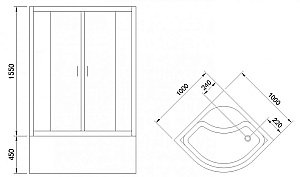 Душевой уголок Royal Bath RB100BK-T 100х100 прозрачный купить в интернет-магазине Sanbest