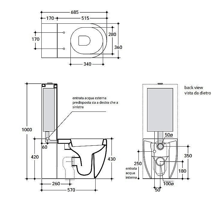Унитаз напольный Kerasan Flo 3116 с бачком 2481K1 Белый купить в интернет-магазине Sanbest