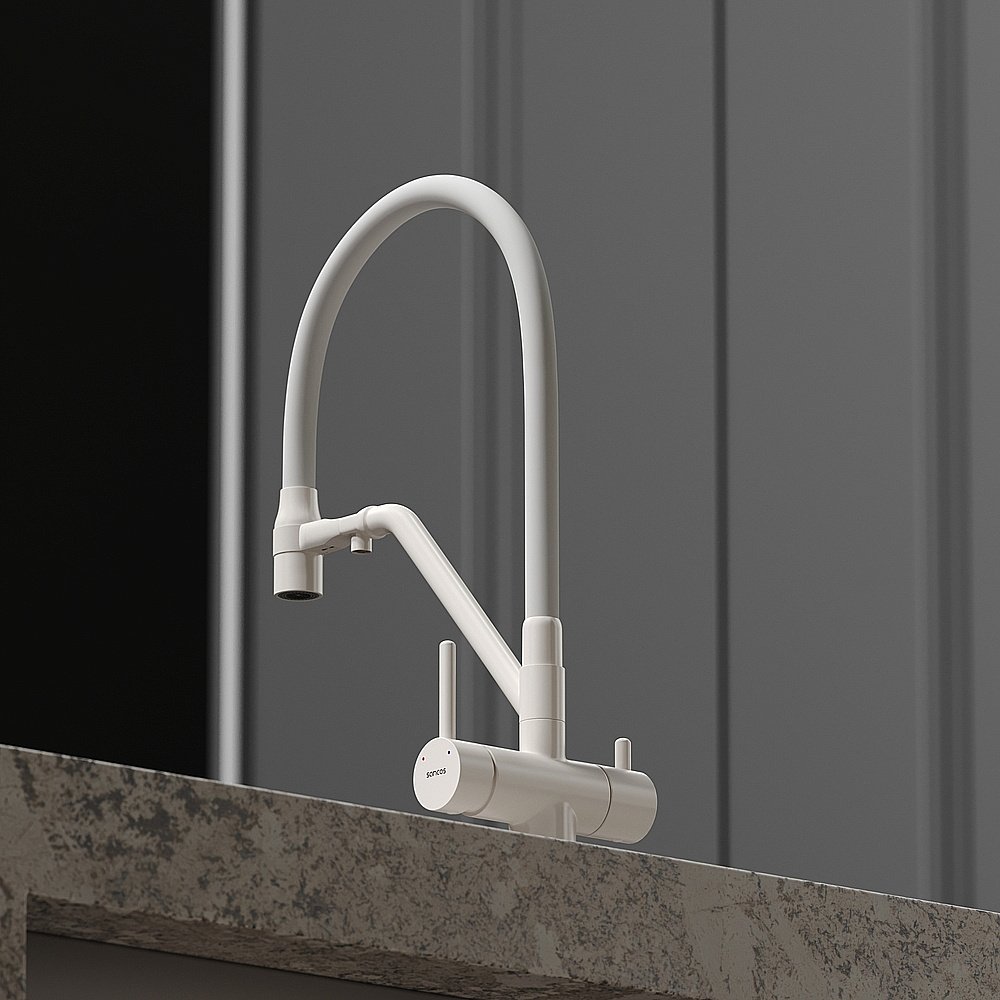 Смеситель для кухни Sancos Dora SC4003MW белый матовый купить в интернет-магазине сантехники Sanbest