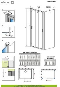 Душевой уголок Radaway Evo DW+S 85x80 купить в интернет-магазине Sanbest