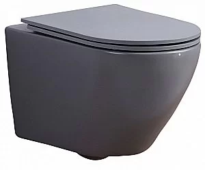 Унитаз подвесной Esbano AZALEA ESUPAZALGM безободковый, с крышкой микролифт, матовый серый купить в интернет-магазине Sanbest