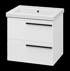 Тумба с раковиной Misty Ненси - 60 П-Нен-09060-012Я белая для ванной в интернет-магазине Sanbest