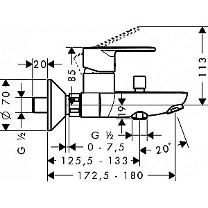 Смеситель для ванны Hansgrohe Talis E2 31642000 купить в интернет-магазине сантехники Sanbest
