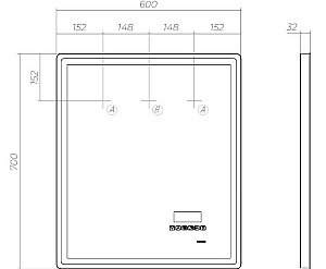 Зеркало VIGO Geometry Media z.GEO.60 в ванную от интернет-магазине сантехники Sanbest