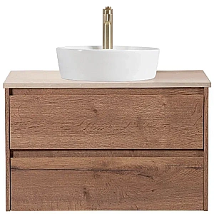Тумба с раковиной и столешницей BelBagno KRAFT 80 KRAFT80RT-KEPMCO-1306-SET дуб табак для ванной в интернет-магазине Sanbest