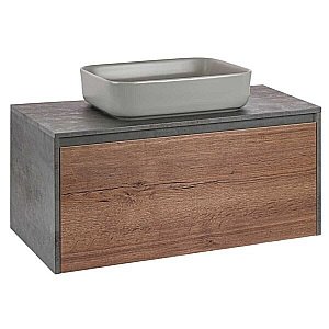 Тумба с раковиной Vincea Mesa 1000 T.Oak + Beton для ванной в интернет-магазине Sanbest