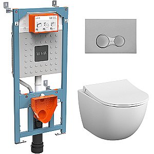 Унитаз подвесной Vitra Sento 9830B003-7207 безободковый, c инсталляцией, с крышкой микролифт купить в интернет-магазине Sanbest