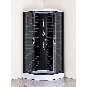 Душевая кабина Loranto CS-6610-13GB 100х100 прозрачное стекло/профиль черный купить в интернет-магазине Sanbest