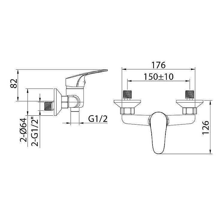 Смеситель для душа Milardo Simp SIMSB00M03 хром купить в интернет-магазине сантехники Sanbest