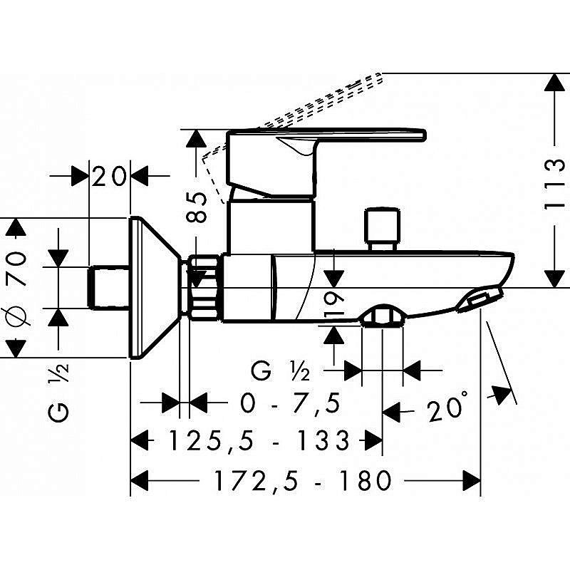 Смеситель для ванны Hansgrohe Talis E2 31642000 купить в интернет-магазине сантехники Sanbest