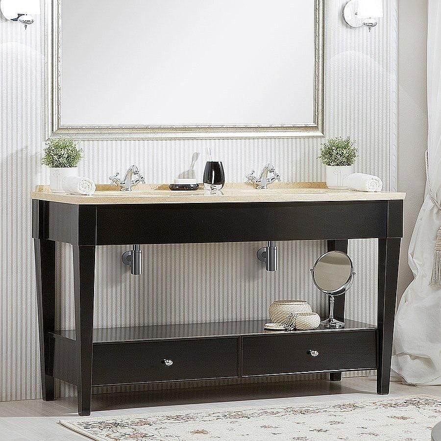 Консоль с раковиной Caprigo Dallas 160 двойная для ванной в интернет-магазине сантехники Sanbest