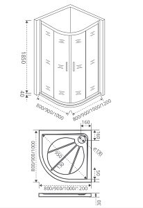 Душевой уголок Good door INFINITY R 80x80 прозрачный купить в интернет-магазине Sanbest