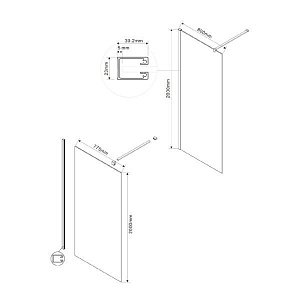 Душевая перегородка Vincea Walk-In VSW-1H800CL 80 купить в интернет-магазине Sanbest