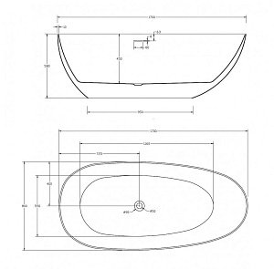 Акриловая ванна Abber AB9211MB 170x80 купить в интернет-магазине Sanbest