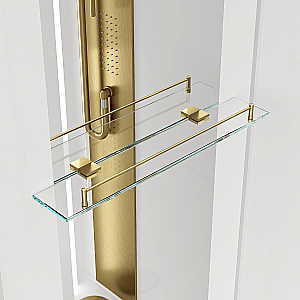 Душевая кабина Black&White Galaxy 110х80 8708000G с гидромассажем, стекло прозрачное/профиль брашированное золото купить в интернет-магазине Sanbest