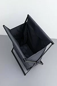Корзина для белья Allen Brau Priority 6.32001-BS+6.32002-87 черная матовая/мешок серый купить в интернет-магазине сантехники Sanbest
