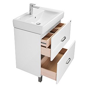 Тумба с раковиной Акватон Америна 60 Н белая глянцевая для ванной в интернет-магазине Sanbest