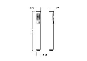 Душевая лейка Aquatek Европа AQ2002BG золото шлифованное купить в интернет-магазине сантехники Sanbest