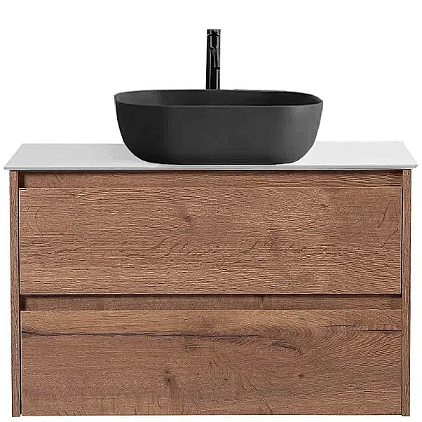 Тумба с раковиной и столешницей BelBagno KRAFT 80 KRAFT80RT-KEPBO-1302H301-SET дуб табак для ванной в интернет-магазине Sanbest