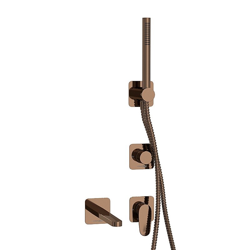 Смеситель для ванны WasserKRAFT Asphe SET2856 розовое золото купить в интернет-магазине сантехники Sanbest