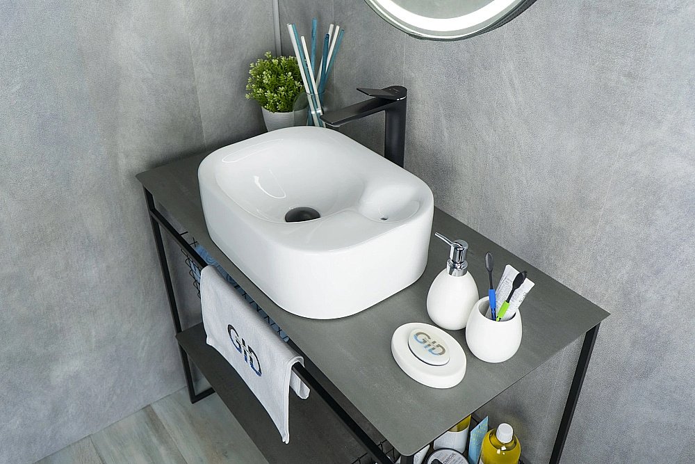 Раковина накладная Gid Creativo 47 N9266 51173 белая купить в интернет-магазине Sanbest