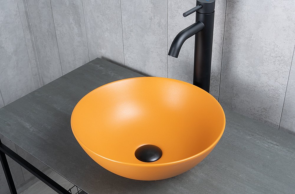 Раковина накладная Gid 9081orm оранжевая матовая купить в интернет-магазине Sanbest