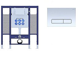 Инсталляция для унитаза Aquatek INS-0000015 с кнопкой KDI-0000021 белая купить в интернет-магазине сантехники Sanbest