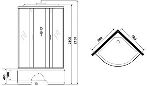 Душевая кабина Niagara Classic NG-6707-14P 80x80 купить в интернет-магазине Sanbest