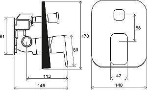 Смеситель для душа Ravak 10° Free black X070158 черный матовый купить в интернет-магазине сантехники Sanbest