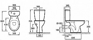 Унитаз напольный Jacob Delafon BRIVE E0383N-00 с бачком купить в интернет-магазине Sanbest