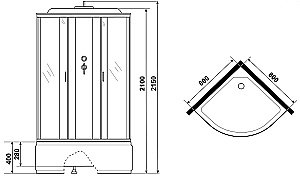 Душевая кабина Niagara Classic NG-6707-14P 80x80 купить в интернет-магазине Sanbest