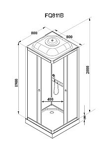 Душевая кабина Parly Frost FQ811B 80х80 купить в интернет-магазине Sanbest