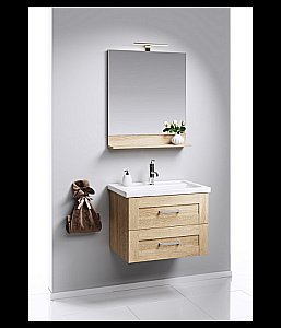 Тумба с раковиной Foster 80 дуб балтийский/подвесная для ванной в интернет-магазине Sanbest