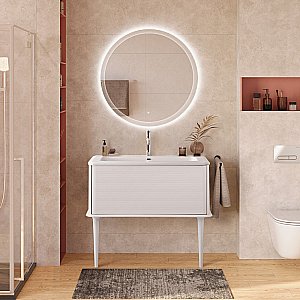 Тумба с раковиной Cezares IDRA 98 55804+50264 Bianco opaco для ванной в интернет-магазине Sanbest