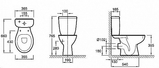 Унитаз напольный Jacob Delafon BRIVE E0383N-00 с бачком купить в интернет-магазине Sanbest