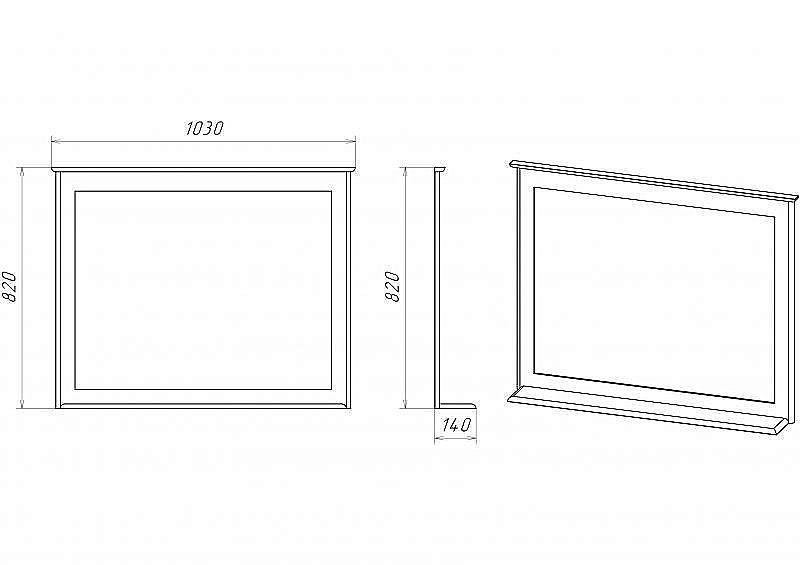 Зеркало Misty Винтаж 100x80 дуб в ванную от интернет-магазине сантехники Sanbest