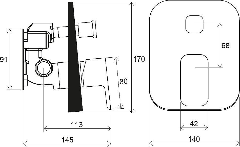 Смеситель для душа Ravak 10° Free black X070158 черный матовый купить в интернет-магазине сантехники Sanbest