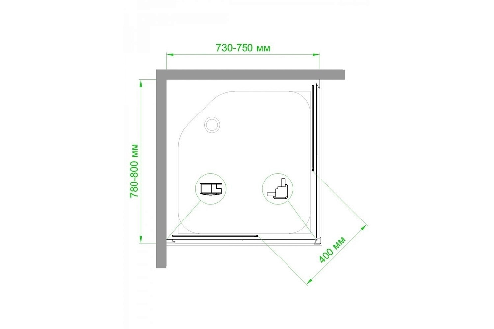 Душевой уголок Royal Bath RB8075HPD-C 75х80 матовый купить в интернет-магазине Sanbest