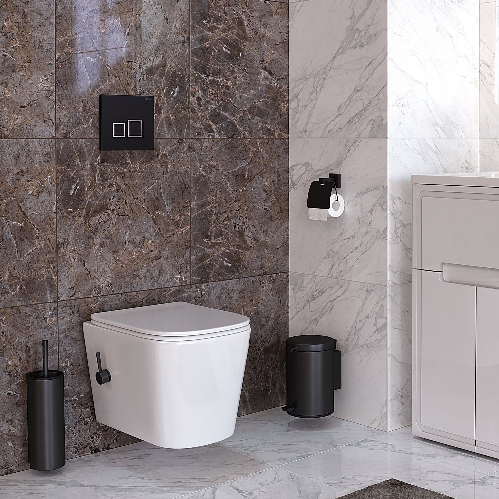 Кнопка для инсталляции Taliente Square 31204110 черная матовая купить в интернет-магазине сантехники Sanbest