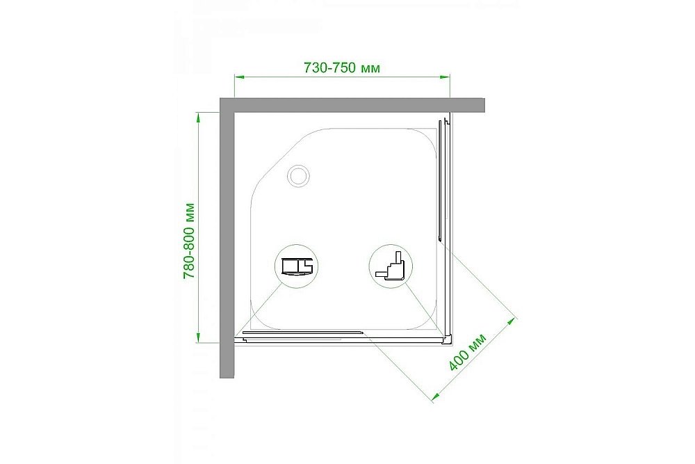 Душевой уголок Royal Bath RB8075HPD-C 75х80 матовый купить в интернет-магазине Sanbest