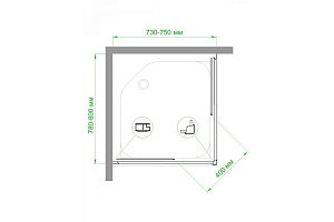 Душевой уголок Royal Bath RB8075HPD-C 75х80 матовый купить в интернет-магазине Sanbest