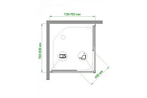 Душевой уголок Royal Bath RB8075HPD-C 75х80 матовый купить в интернет-магазине Sanbest