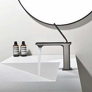 Смеситель для раковины Black&white Gravity GF-7105-GM оружейная сталь матовая купить в интернет-магазине сантехники Sanbest